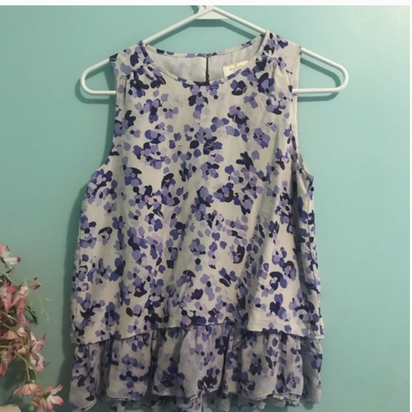 Kate Spade Hydrangea Double Layer top blouse size small nwot - Picture 4 of 6